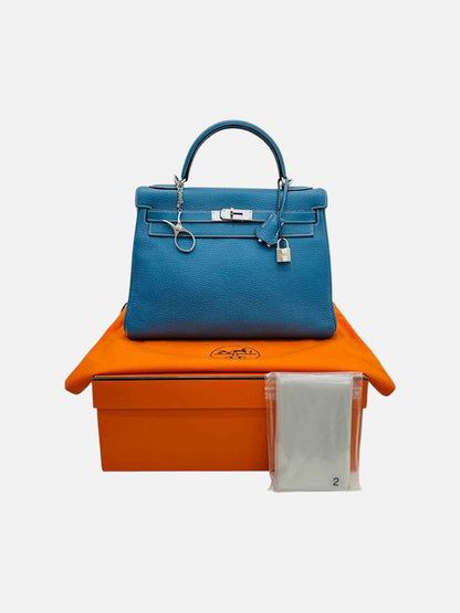 HERMES Kelly Bleu Jean Top Handle