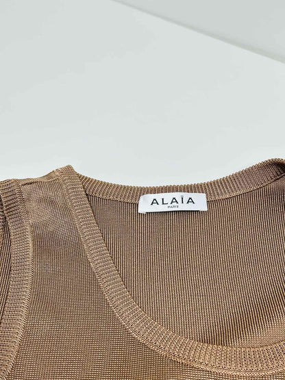 ALAIA Knitted Beige Size Small 2 PC Top