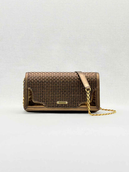 BURBERRY Wallet on Chain Brown Latticing Crossbody