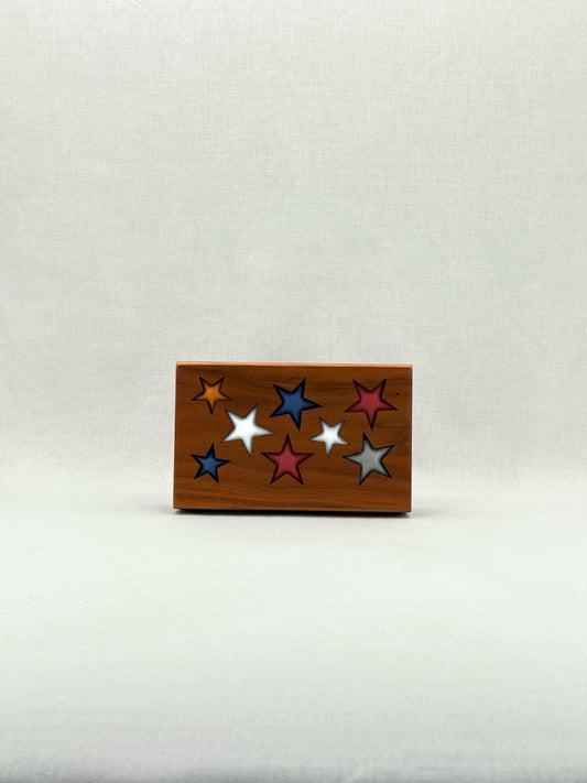 LINA BRAX Brown Multicolor Star Clutch