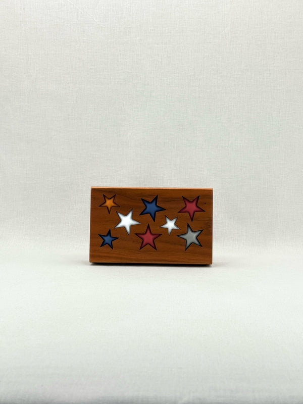 LINA BRAX Brown Multicolor Star Clutch