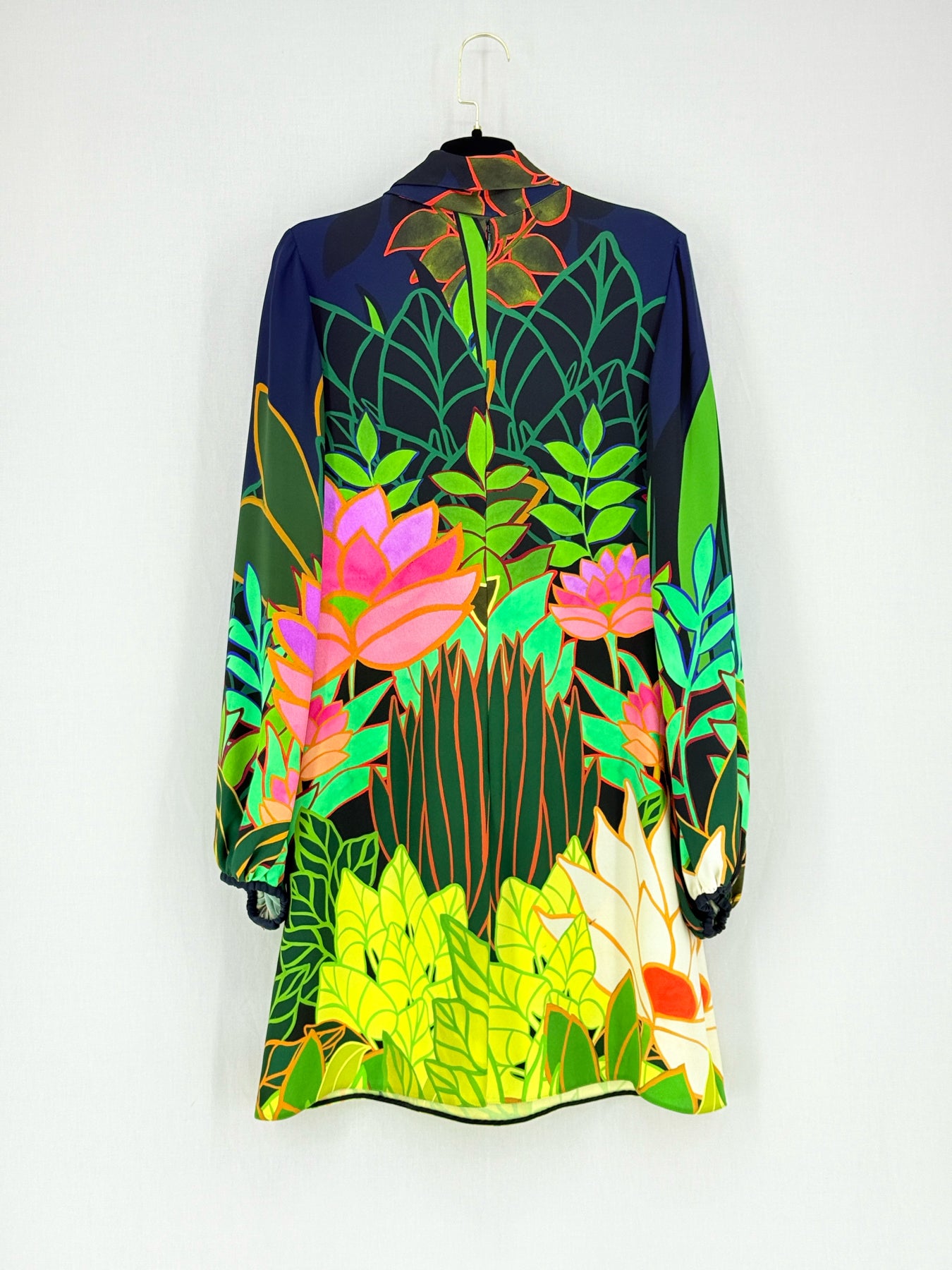 VALENTINO Green Multicolor Size US 4 Short Dress