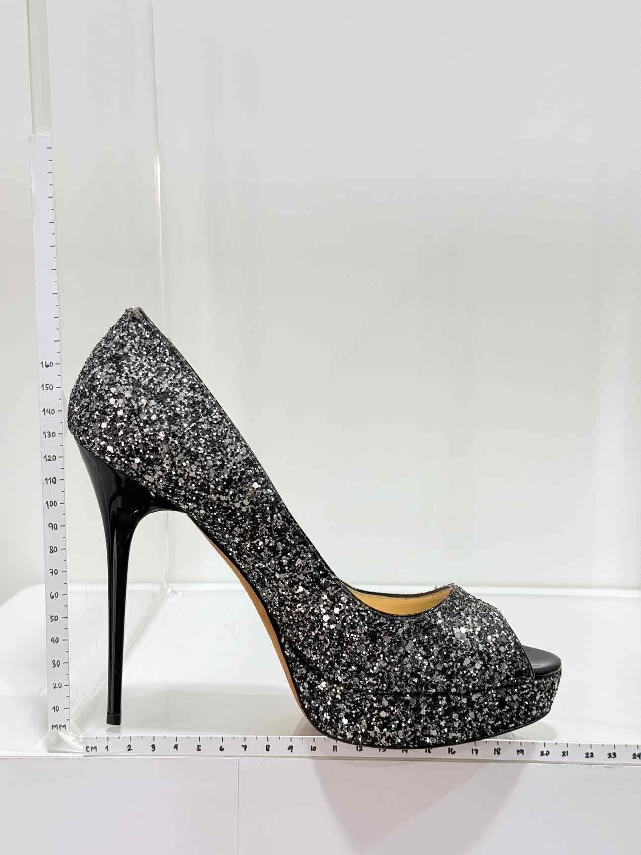JIMMY CHOO Crown Black & Silver Size EU 39.5 Pumps