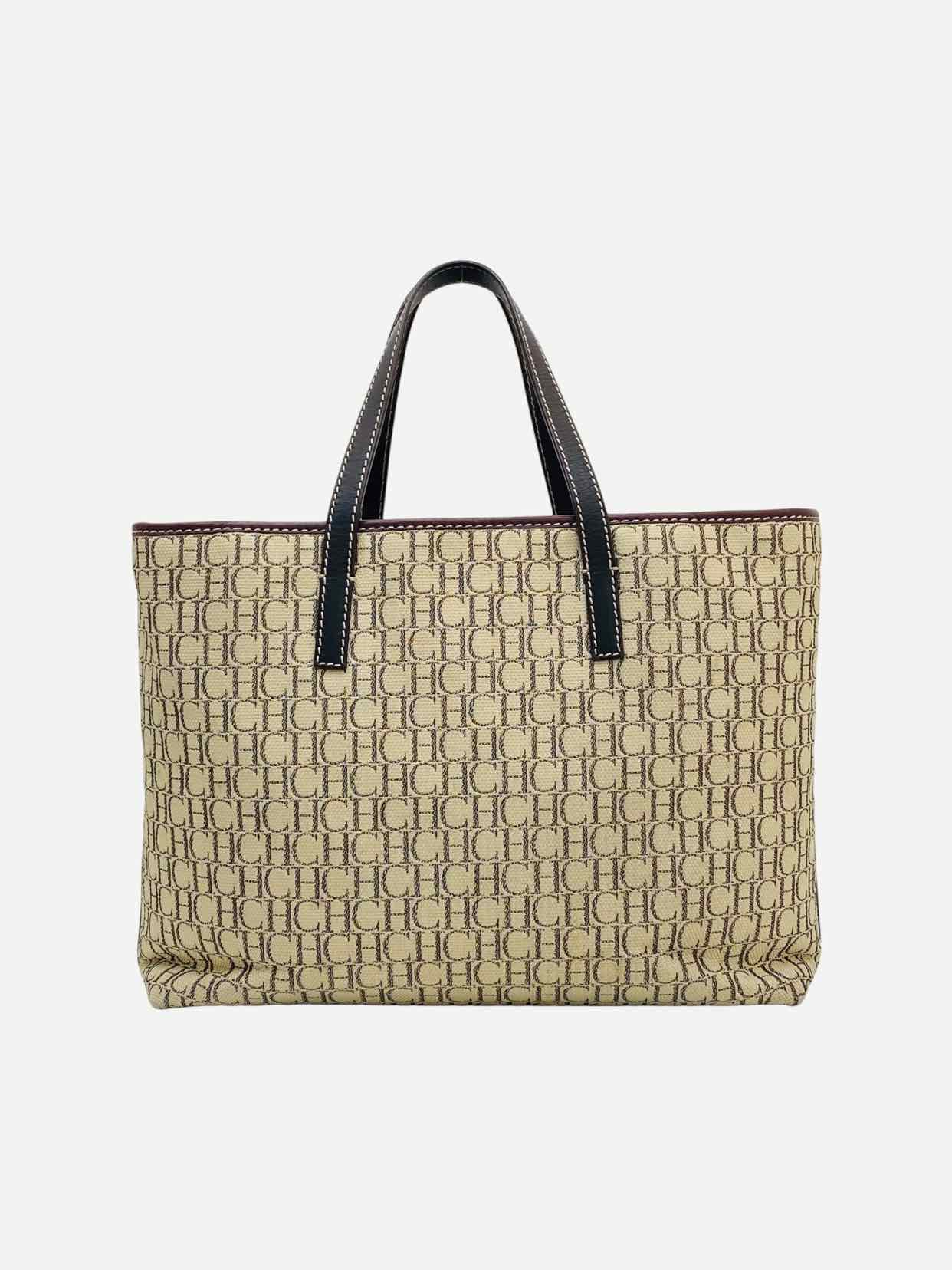 CAROLINA HERRERA CH Shopper Brown Monogram Tote Bag