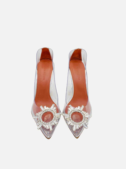 AMINA MUADDI Begum Silver Pumps 35