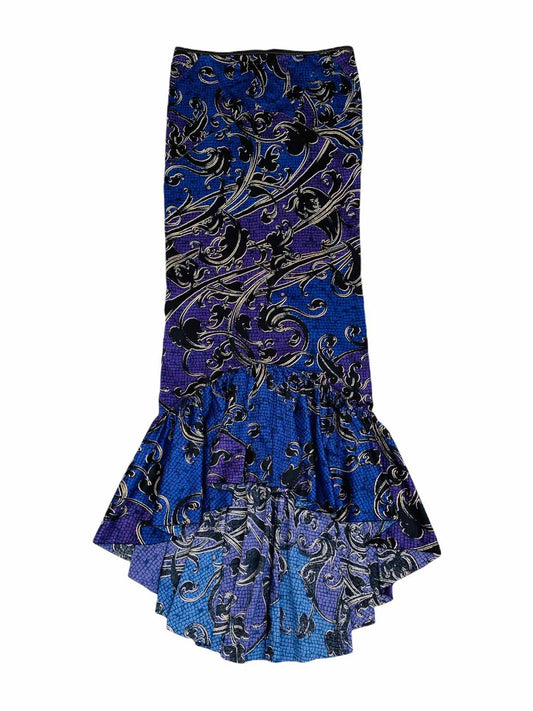 JUST CAVALLI Fishtail Paisley Print Asymmetrical Skirt