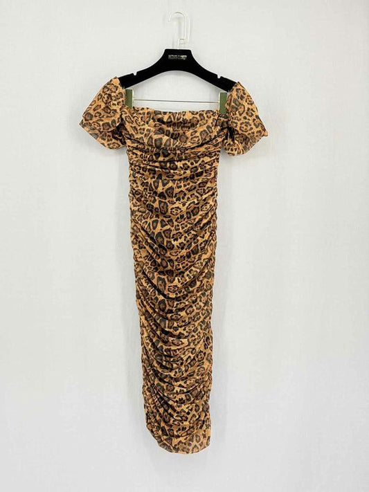 CAMEO Beige Multicolor Size Small Knee Length Dress