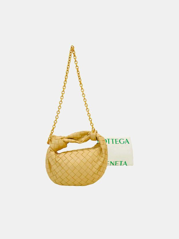 BOTTEGA VENETA Chain Jodie Beige Shoulder Bag