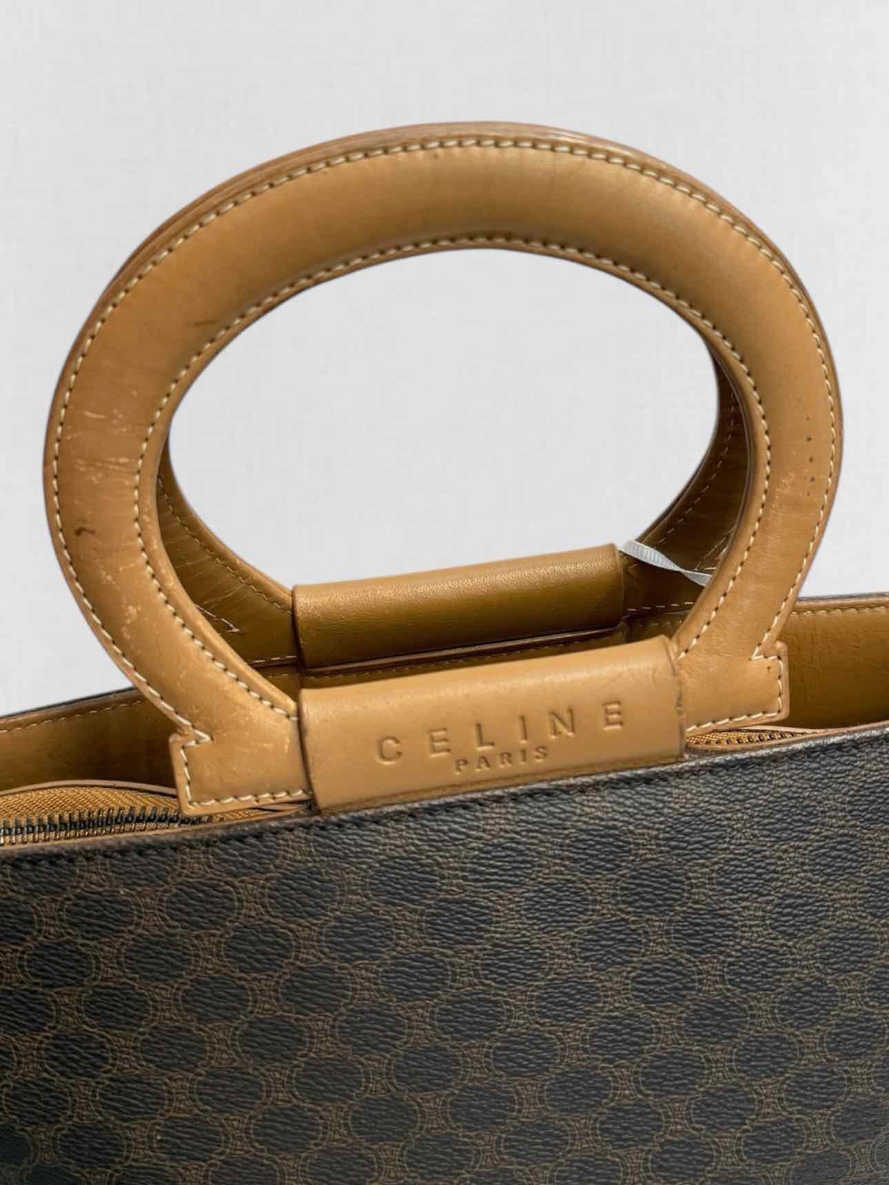 CELINE Macadam Brown Circle Logo Tote Bag