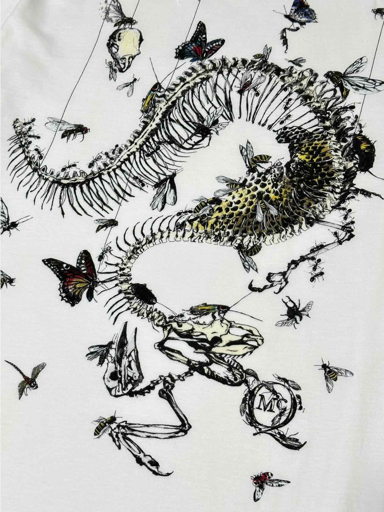 MCQ Fossil Print White Size Medium T-shirt