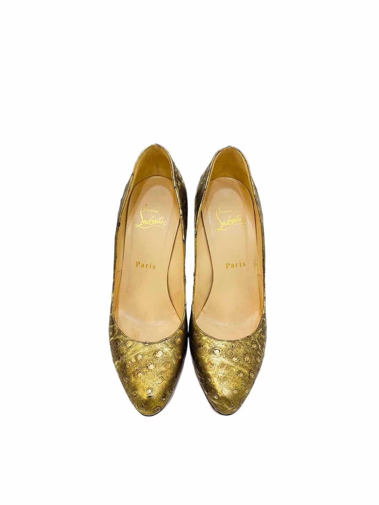 CHRISTIAN LOUBOUTIN Metallic Gold Size EU 38 Pumps