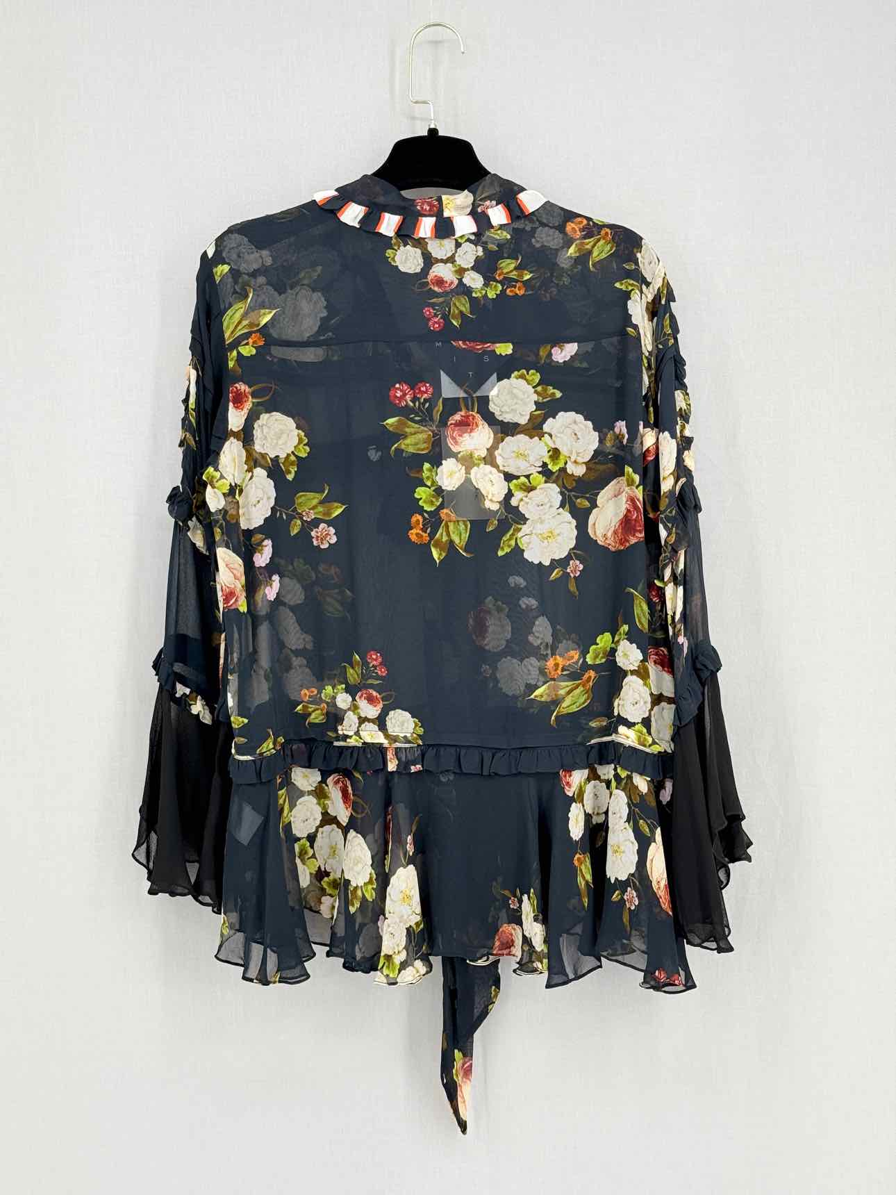 PREEN LINE Black Multicolor Floral Size Medium Blouse