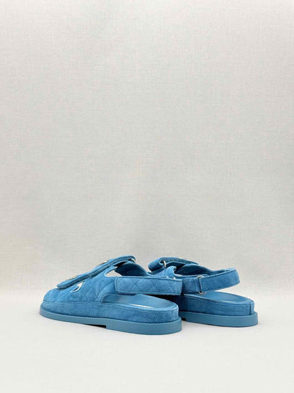 CHANEL Dad Blue Quilted Size EU 39 Sandals