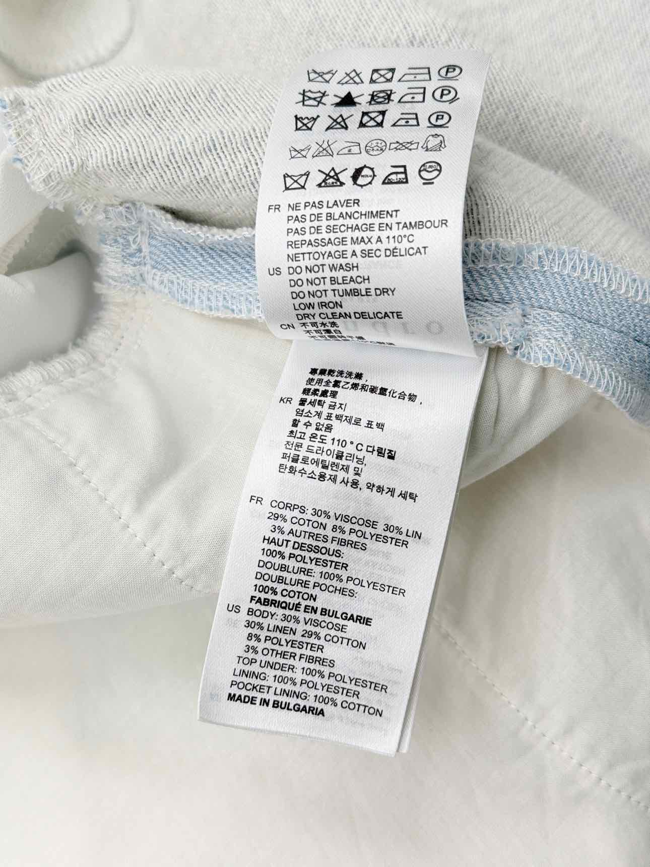 SANDRO Light Blue & White Size Small Short Dress