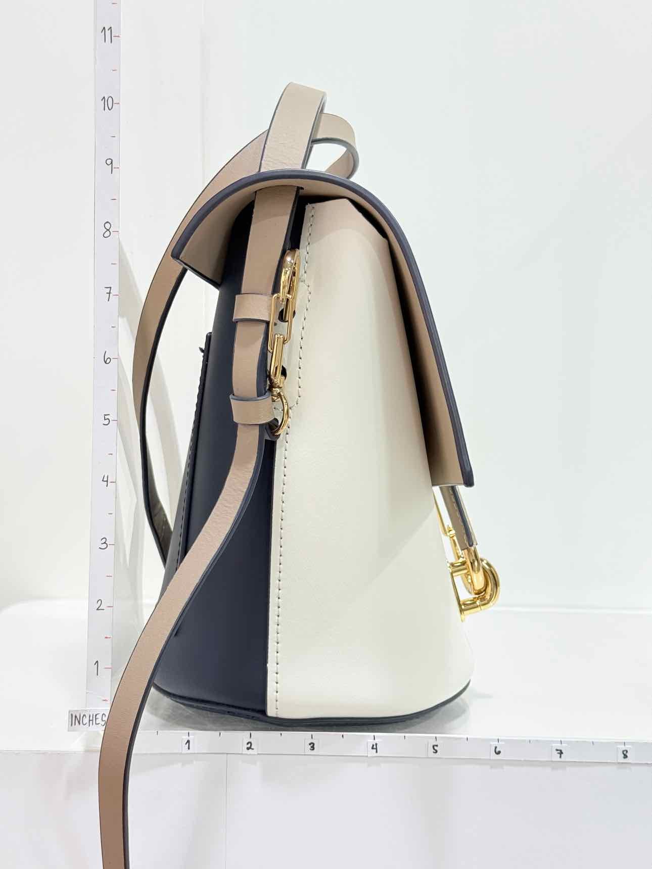 ZAC POSEN Tan & White Baguette Bag