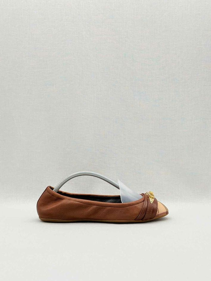BURBERRY Drayton Brown Checked Size EU 35 Ballet Flats