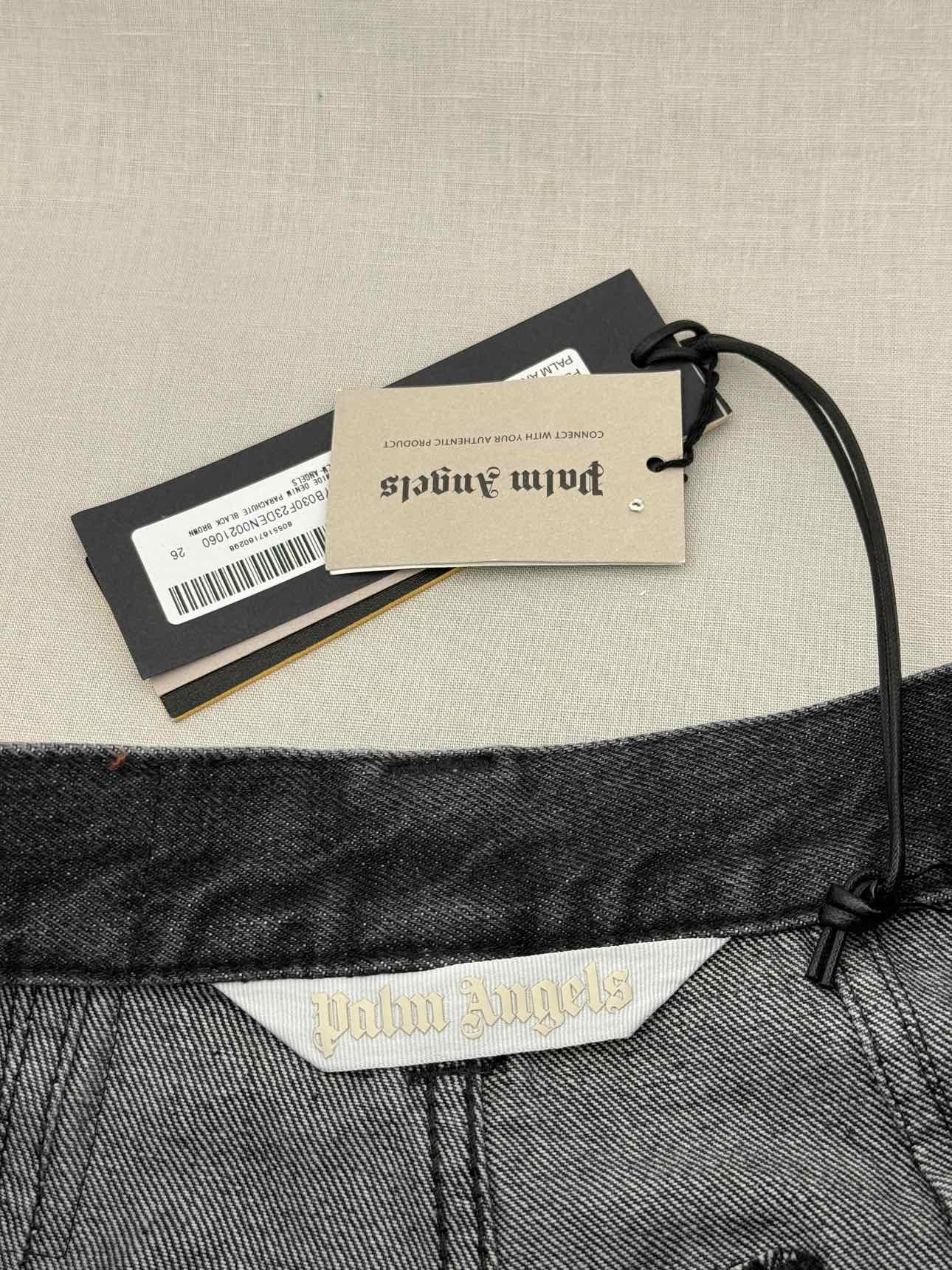 PALM ANGEL Wide Leg Black Pocket Size 26 Jeans