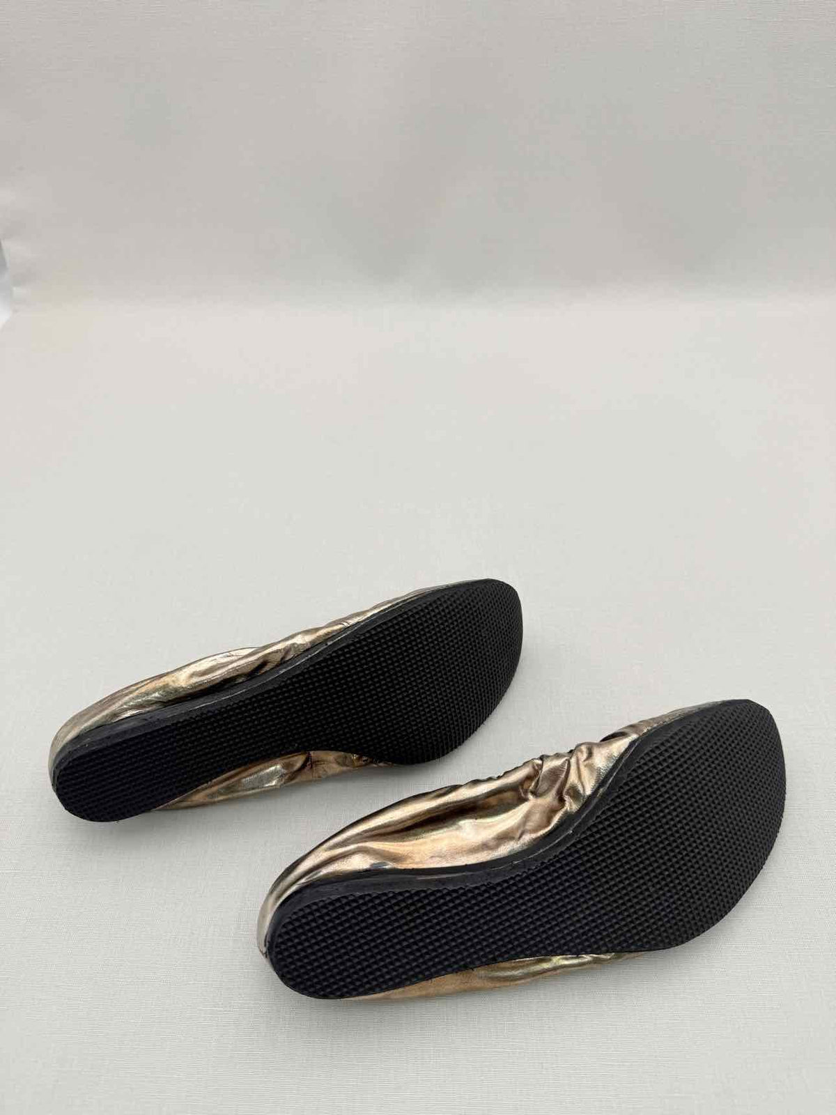 LANVIN Scrunch Metallic Gold Size EU 38 Ballet Flats