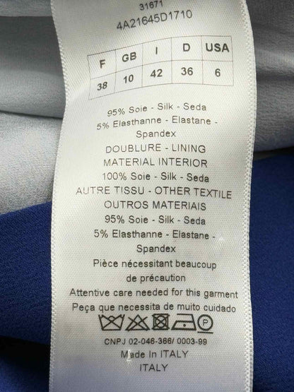 CHRISTIAN DIOR Blue & White Size US 6 Short Dress