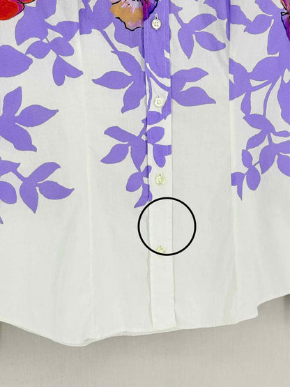 ETRO White Multicolor Floral Print Size US 2 Shirt