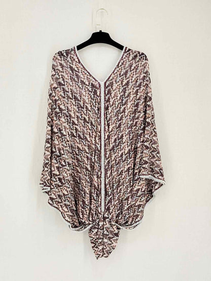MISSONI Kaftan Brown, Peach & Silver Size US 4 Top