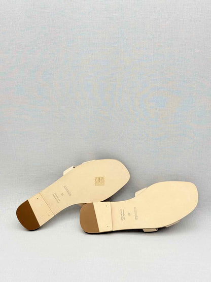 HERMES ORAN Beige Mastic Size EU 38 Sandals