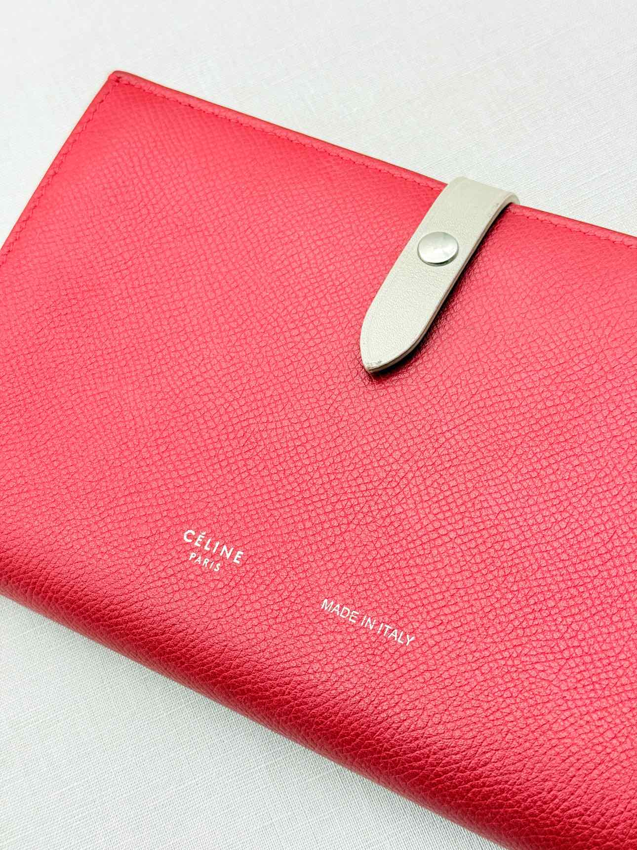 CELINE Red & Beige Continental Wallet
