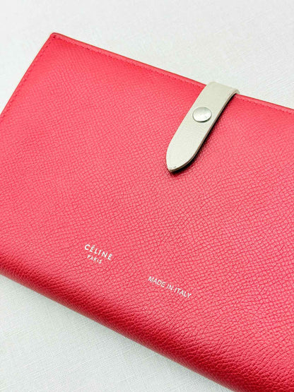 CELINE Red & Beige Continental Wallet