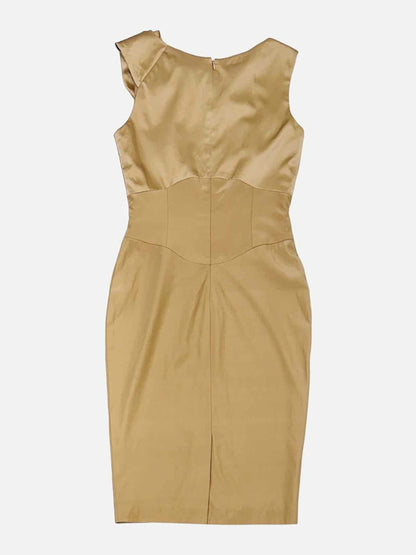 DINA BAR-EL Sheath Gold Knee Length Dress