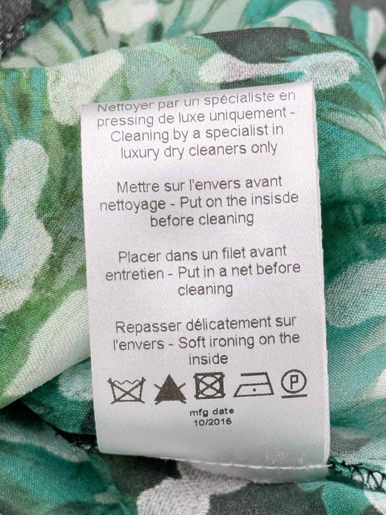 LANVIN Green Multicolor Floral Print Size US 2 Blouse