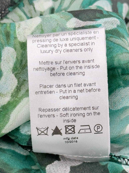 LANVIN Green Multicolor Floral Print Size US 2 Blouse