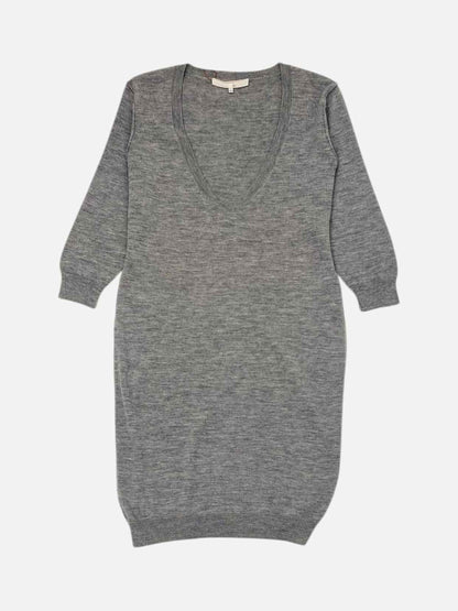 3.1 PHILLIP LIM Plunge Neckline Grey Jumper Dress