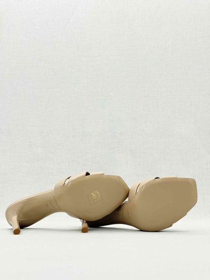 SAINT LAURENT Tribute Beige Size EU 39 Mules