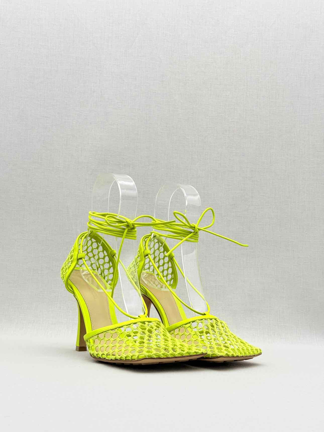 BOTTEGA VENETA Neon Yellow Size EU 38.5 Heeled Sandals