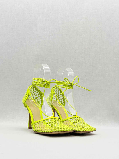 BOTTEGA VENETA Neon Yellow Size EU 38.5 Heeled Sandals