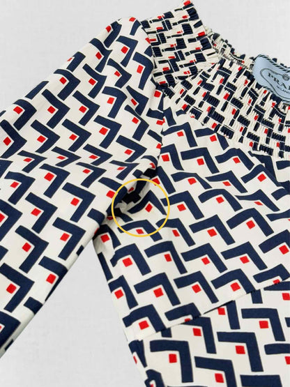 PRADA White w/ Blue & Red Size US 6 Short Dress