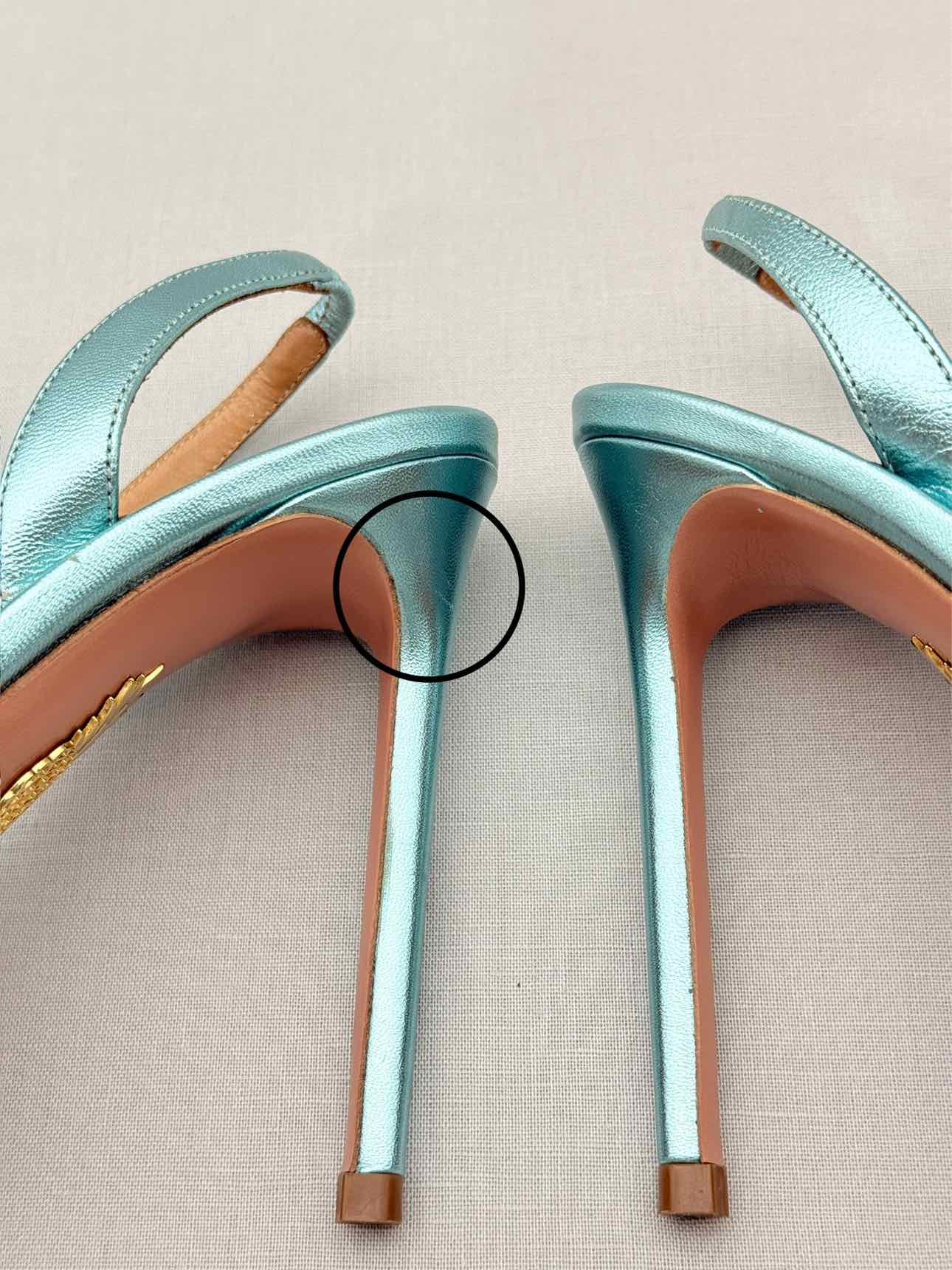 AQUAZZURA Bubbles Aqua Size EU 38 Slingbacks
