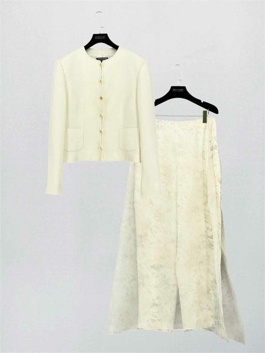 GIORGIO ARMANI Cream Jacquard Size US 8 Outfit Set