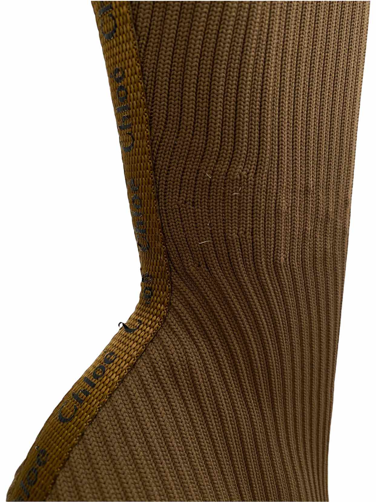 CHLOE Rylee sock Brown w/ Black Mid Calf Boots 38