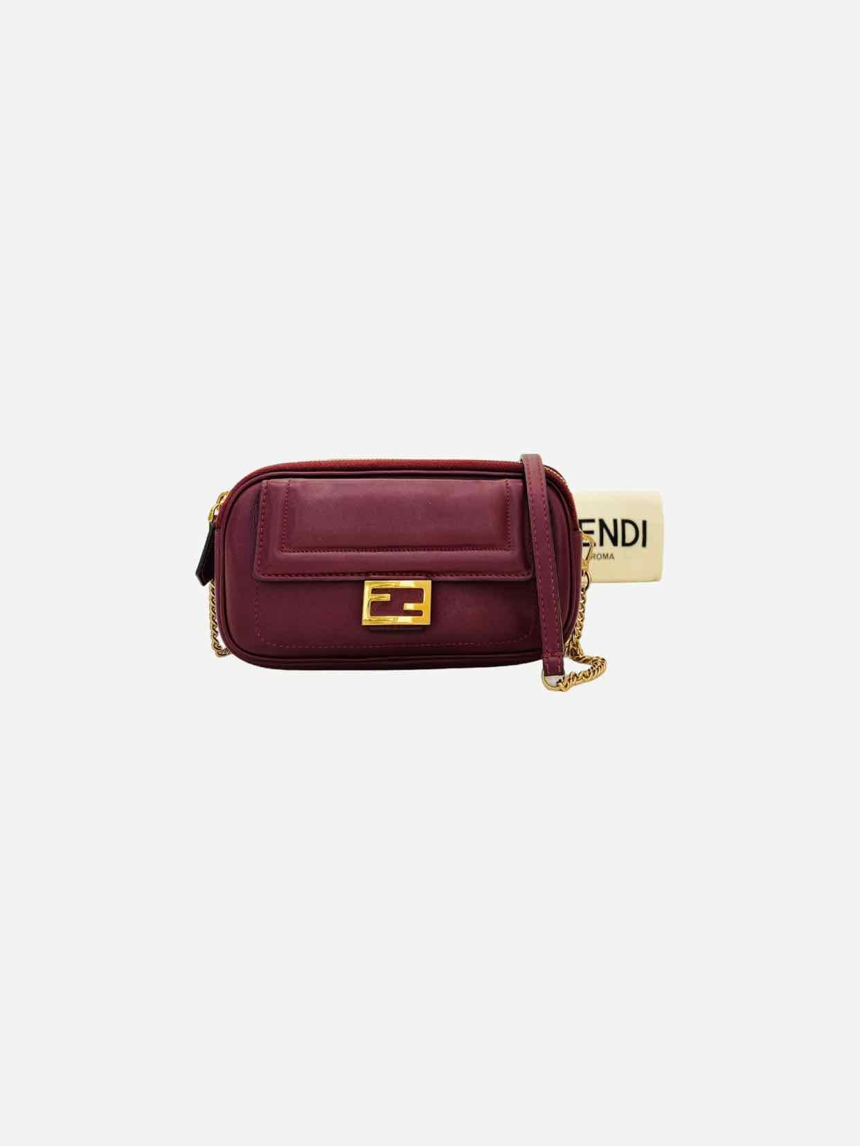 FENDI Easy 2 Burgundy Baguette Bag Mini