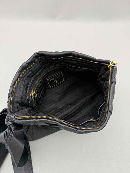 PRADA Antik Bow Black Clutch