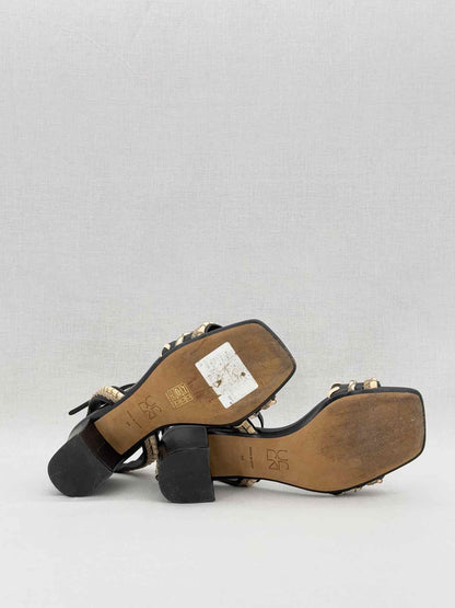 ULLA JOHNSON Black & Beige Size EU 39 Heeled Sandals