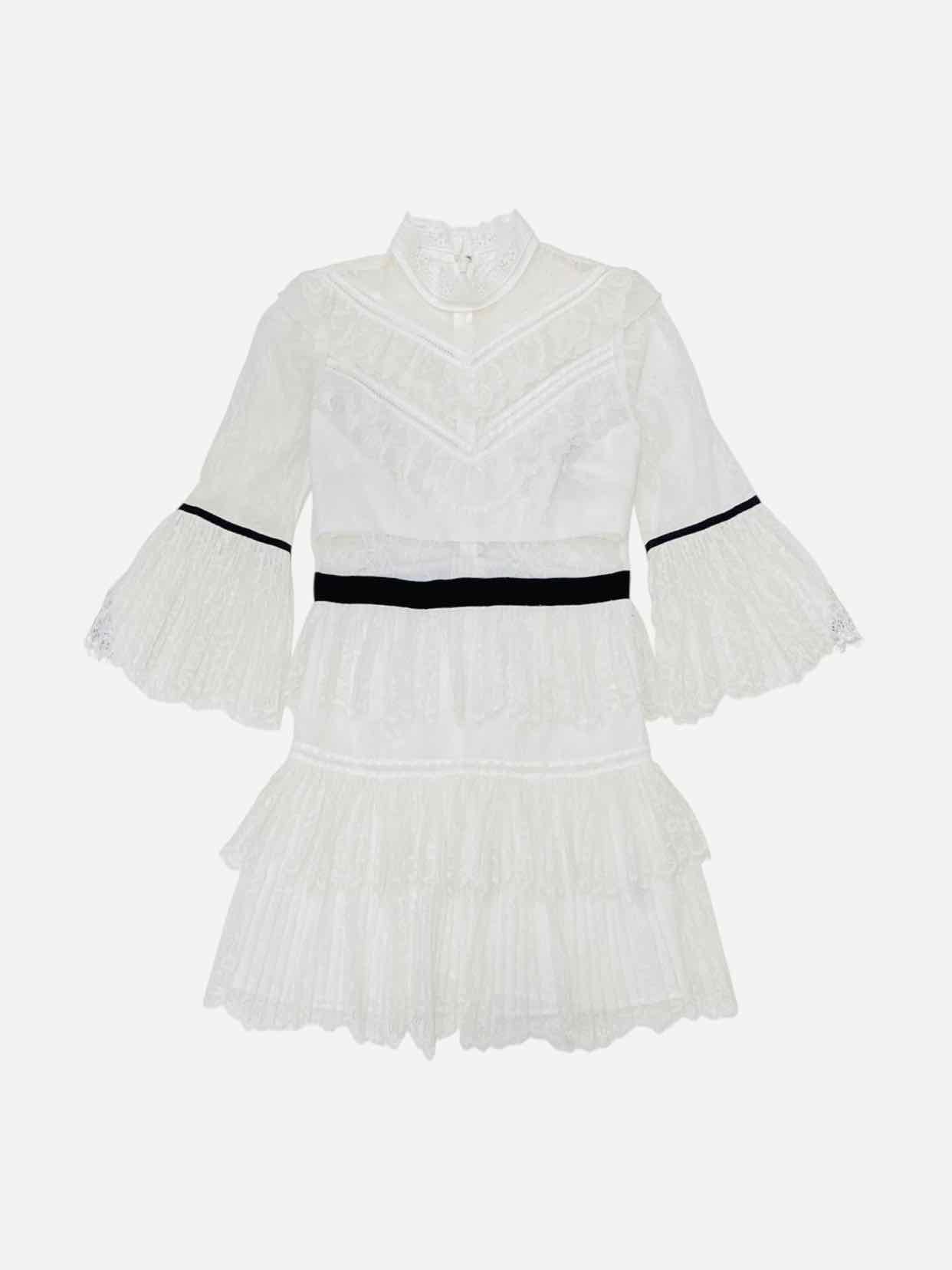 SELF-PORTRAIT Lace White Size US 6 Short Dress