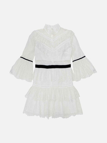 SELF-PORTRAIT Lace White Size US 6 Short Dress