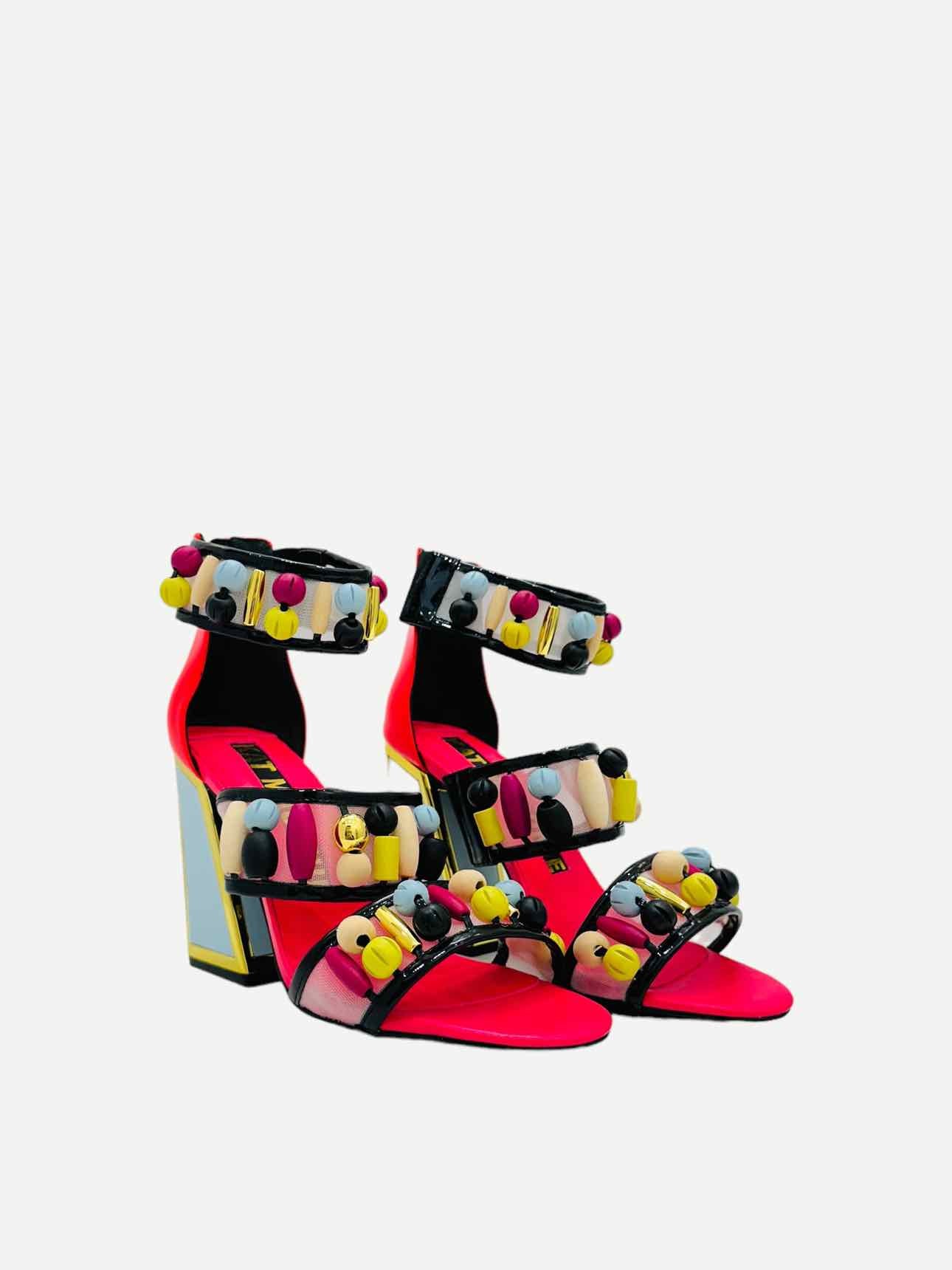 KAT MACONIE Cardi Pink Multicolor Heeled Sandals 40