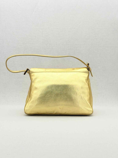 FENDI Mamma Baguette Gold Shoulder Bag