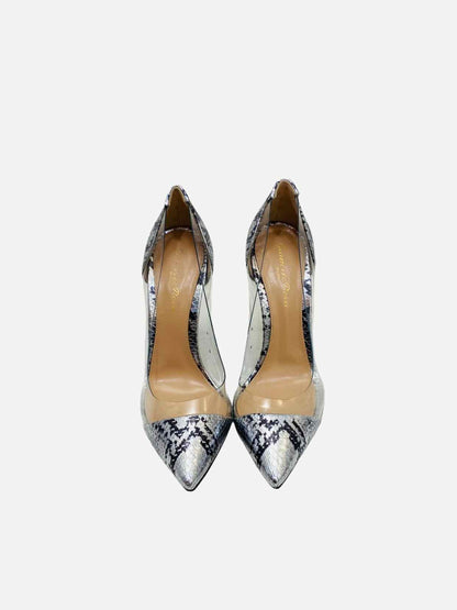 GIANVITO ROSSI Plexi Silver w/ Black Size EU 37 Pumps