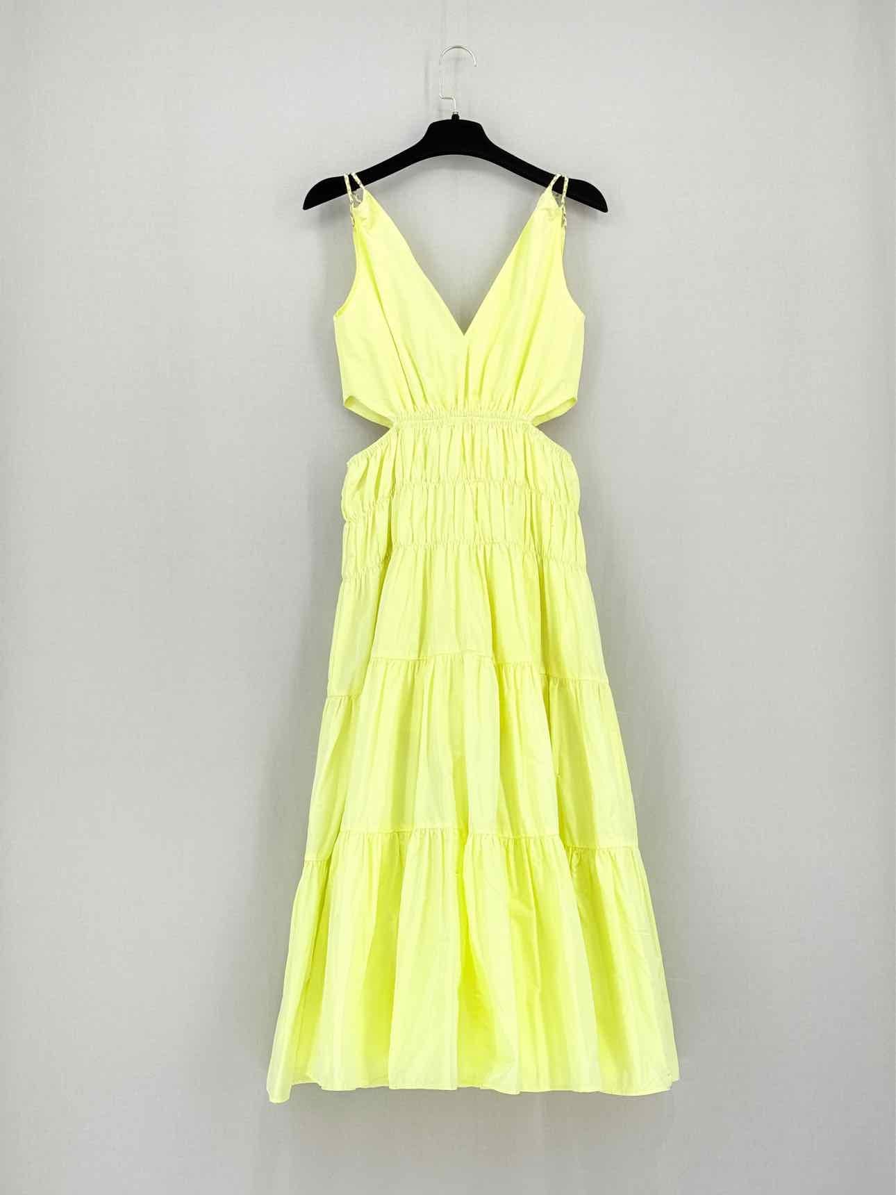 MAJE Runnala Yellow Size US 4 Midi Dress