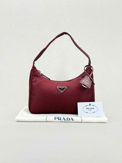 PRADA Re-Edition 2000 Burgundy Shoulder Bag