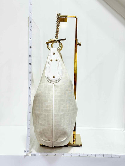 FENDI Chef Chain White & Grey Zucca Hobo bag